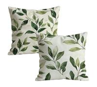 Juego de 2 Fundas de Cojines 80x80cm, Beige Plantas (2) Funda de Almohada del Sofá Decorativas in Lino, Doux respirant, Fundas Cojines Sofa Cuadrada, para Interior Hogar Decorativas Regalo t9n-327