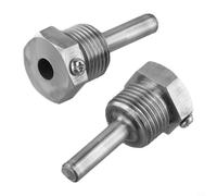 Juego de 2 fundas de inmersión de acero inoxidable 304 con tornillos de bloqueo rosca G1/2 pulgadas adecuadas para sensores de temperatura de hasta 6 mm de diámetro (8 x 30)