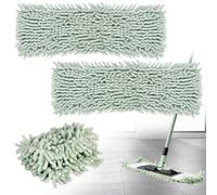 Juego de 2 fundas de microfibra de chenilla, mopa de felpilla, mopa de repuesto, chenilla plana, para una absorción ideal de la suciedad, ideal para suelos como azulejos y laminados