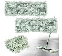 Juego de 2 fundas de microfibra de chenilla, mopa de felpilla, mopa de repuesto, mopa plana de chenilla, para una absorción ideal de la suciedad, ideal para suelos como azulejos y laminados