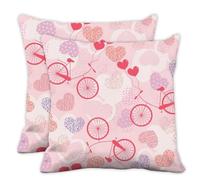 Juego de 2 fundas de terciopelo de cristal con globos rojos y rosas para cojines, fundas de almohada de 50 cm x 50 cm, funda de almohada para sofá, regalos de damas, regalos para adolescentes, juego