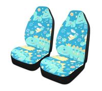 Juego de 2 fundas decorativas para asientos de coche, diseño de dinosaurio azul con dibujos animados, para camiones, cómodas fundas de asiento deportivas para asientos de carros
