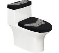 Juego de 2 fundas elásticas para inodoro con diseño de alas de polilla y tapas elásticas para el baño, suave, lavable, decoración de inodoro en forma de U