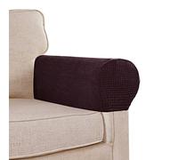 Juego de 2 fundas elásticas para reposabrazos de sofá, jacquard, de elastano, para sillas y sofás, antideslizantes, con adhesivo, protector de reposabrazos de muebles para sofá, silla reclinable