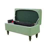 Juego de 2 fundas elásticas para reposapiés y banco rectangulares, parte inferior elástica extraíble, tamaño mediano