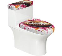 Juego de 2 fundas elásticas para tapa de inodoro y tanque de inodoro con parte inferior elástica, funda suave para asiento de inodoro, arte abstracto, fútbol, deportes para baño, decoración del hogar