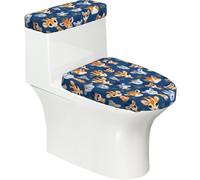 Juego de 2 fundas para asiento de inodoro con diseño de cabeza de jirafa con tapa de tanque, se adapta a inodoros en forma de U o extendidos, perfecto para inauguración de la casa, cumpleaños y