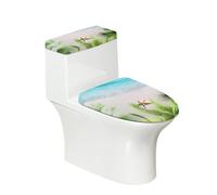 Juego de 2 fundas para asiento de inodoro con diseño de gato, tapa ovalada redonda y fundas para tanque para baño, diseño de animales