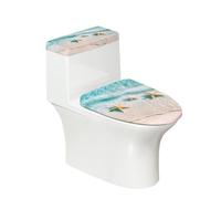 Juego de 2 fundas para asiento de inodoro con diseño de gato, tapa ovalada redonda y fundas para tanque para baño, diseño de animales