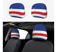 Juego de 2 fundas para reposacabezas de coche con bandera de Cabo Verde, duraderas y elásticas, adecuadas para reposacabezas de coche o camión, fácil de instalar.