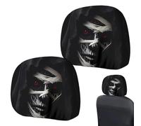 Juego de 2 fundas para reposacabezas de coche, creativas, decorativas | Fundas de reposacabezas de dibujos animados para coche, decoración interior de coche, adornos de Navidad, Halloween, fiesta