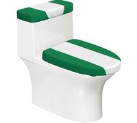 Juego de 2 fundas para tapa de inodoro y tapa de tanque de inodoro, diseño elástico de impresión completa, se adapta a la mayoría de inodoros