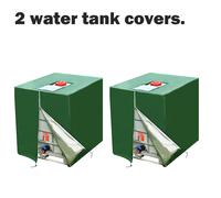 Juego de 2 fundas protectoras de 1000L para contenedor IBC, a prueba de polvo, resistentes a los rayos UV, de tela Oxford con lámina de aluminio