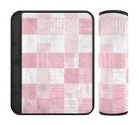 Juego de 2 fundas suaves para cinturón de seguridad de automóvil, para adultos, jóvenes, niños, S, patrón de retazos a cuadros rubor