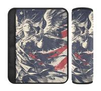 Juego de 2 fundas suaves para cinturón de seguridad de coche, para mochila, correa de hombro, para adultos, jóvenes, niños, M, bandera soberana del cielo, impresión artística