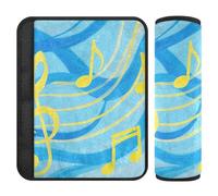 Juego de 2 fundas transpirables para cinturón de seguridad de automóvil, para adultos, jóvenes, niños, M, azul, nota ritmo de onda