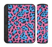 Juego de 2 fundas transpirables para cinturón de seguridad de automóvil, para mujeres, hombres y niños, talla M, patrón de leopardo azul rubor