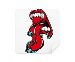 Juego de 2 gafas de limpieza de tela de ante para limpiar la lengua, color rojo
