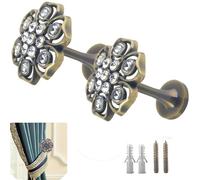 Juego de 2 Ganchos de alzapaños para Cortinas de Ventana, Ganchos de Pared Vintage para Colgar en la Pared, Ganchos de Pared para Cortinas (Bronce)