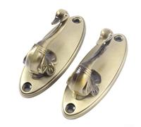 Juego de 2 ganchos de cortina de aleación de zinc para colgar en la pared para organizar cortinas, sombreros y ropa (bronce verde)