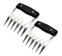 Juego de 2 garras de carne de acero inoxidable para garras de cerdo, robustas y resistentes a la deformación, fáciles de limpiar, para barbacoas, ahumadores y maestros de barbacoa