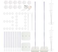 Juego de 2 globos de columna de 1,5 m, 2 juegos de soportes de mesa de globo, 10 clips de globo, 2 tiras de decoración de globos y 100 puntos de pegamento para cumpleaños, bodas, fiestas y decoración