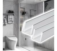 Juego De 2 Guías De Cristal Para Mampara De Ducha De Canal Profundo, Con Riel En Forma De U Sin Marco, Y Perfil De Aluminio Para Montaje En Pared(Silver-12mm,L-1m(3.3FT))