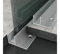 Juego De 2 Guías De Cristal Para Puertas De Ducha En Forma De F, Guía De Retención Profunda De Acero Inoxidable Empotrada(L-150cm/59.1in)