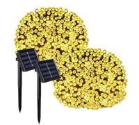 Juego de 2 guirnaldas de luces solares decoración exterior 200 LED blanco cálido YOGY SOLAR WARM 16,30 m 8 modos