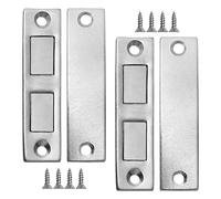 Juego de 2 hebillas magnéticas ultrafinas para puerta, imán para puerta, imán autoadhesivo para puerta, fuerte succión magnética, cierre fácil, apto para armarios y armarios