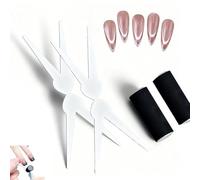 Juego de 2 herramientas profesionales de imán de uñas de ojo de gato, diseño de tijeras y punta francesa para esmalte de gel de ojo de gato, kit de arte de uñas para bricolaje en casa (2 juegos)