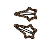 Juego de 2 horquillas para el pelo con diseño de leopardo y gotas de agua, para mujer, uso diario y decoración de fiesta