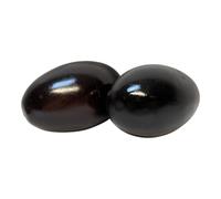 Juego de 2 huevos de percusión hechos a mano de madera de Bali, instrumento tradicional de comercio justo de Indonesia (10 x 6 cm)