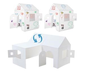 Juego de 2 ImagiNew Playhome - Siempre volver a pintar y limpiar - Casa de juegos para niños para interior y exterior con lápices y pegatinas, juguete Montessori a partir de 3 años, juguete para niños