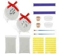 Juego de 2 impresiones de huellas de perro ultra seguras 9 x 9 x 2 cm Pet Paw Print Keepsake Kit Baby Pet Pet Pats -Print Ornament Kit DIY Hanging Clay Pawprint Pet Paw Print Kit de impresión para