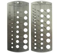 Juego de 2 indicadores de brocas métricas de acero inoxidable cartucho calibre Imperial 1/16 -1/2 "& 1 - 13 mm