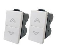 Juego de 2 interruptores de doble botón compatibles con Bticino para persianas eléctricas y cortinas, automatización de persianas, interruptor compatible con Bticino Matix (2 tomas de doble botón)