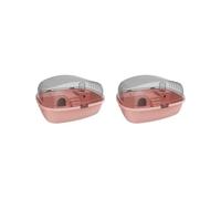 Juego de 2 jaulas grandes transpirables para hámster para hámster de azucarera, conejo, jerbos rosados, 35,5 x 27,5 x 20 cm