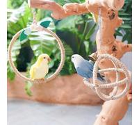 Juego de 2 juguetes para pájaros, bola colgante para pájaros con campana y cuerda para pájaros, perca para pájaros, perca para pájaros, soporte de jaula para pájaros, juguete para loro, periquito,