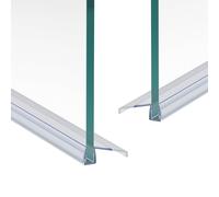 Juego de 2 juntas de ducha para puerta corredera, deflector de agua, perfil de junta, junta recta, grosor del cristal 8-10 mm