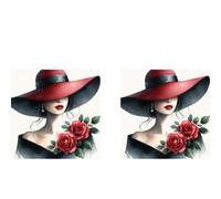 Juego de 2 Kits de Pintura por Números para Adultos con la Imagen de una Mujer Hermosa, lienzo para pintar en casa con técnicas de óleo, cuadro artístico para decorar tu hogar 20x20cm