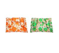Juego de 2 Laddu Gopal Aasan Gaddi, diseño de flores, hecho a mano, seda artificial, Krishna, Asan, Bal, Gopal, Gaddi, hogar, mandir Pooja, rituales, festival tradicional indio de Janmashtami (naranja