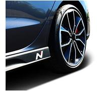 Juego de 2 láminas protectoras para el logotipo del faldón lateral del coche, autoadhesivas, ajuste perfecto, K055 (rojo/blanco/carbono)