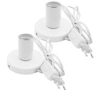 Juego de 2 lámparas de escritorio casquillo de lámpara E27 con interruptor de cable: lámpara de mesa vintage lámpara de escritorio industrial casquillo E27 con enchufe, para decoración de iluminación