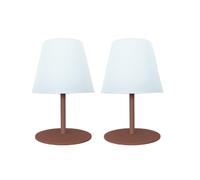 Juego de 2 lámparas de mesa LED inalámbricas TWINS Terracota H16cm
