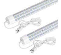 Juego de 2 lámparas de taller LED de 6 m 32 W ultra luminosas 4600 lm Tubo integrado T8 en forma de U 6500 K Conectable Conector integrado Montaje en superficie Plug & Play Plafón LED