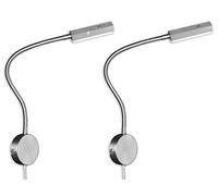 Juego de 2 lámparas LED de pared - orientación flexible - regulable mediante control por gestos - Lámparas de lectura ideales para la cama