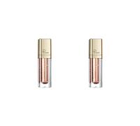 Juego de 2 lápices de sombra de ojos líquida con diamantes de imitación, regalo cosmético, color oro rosa, 0.9 x 3.1 pulgadas