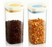 Juego de 2 latas de café herméticas de 1,8 l, recipiente para granos de café al vacío con válvula de salida, recipiente para granos de café y café molido, almacenamiento para té, nueces, cacao