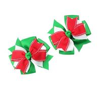Juego de 2 lazos de Navidad para el pelo, pinzas para el pelo para niñas, decoraciones de pelo clásicas, tocados con lazo